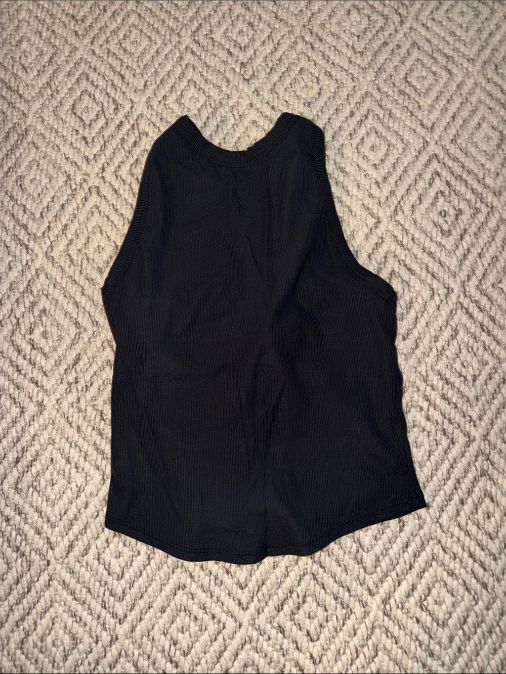 Outdoor Voices Black Ribbed Athletic Tank